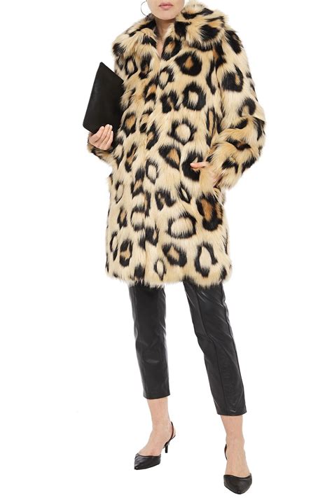 michael kors amalfi blue leopard faux fur coat|MICHAEL Michael Kors Fur coats for Women .